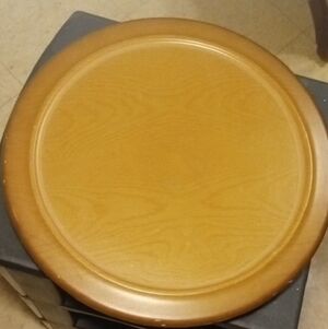 Elegant Tan Wooden Lazy Susan
